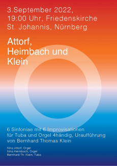Konzert: Uraufführung Werke von B.T.Klein, 3.9.2022, 19 Uhr, Friedenskirche