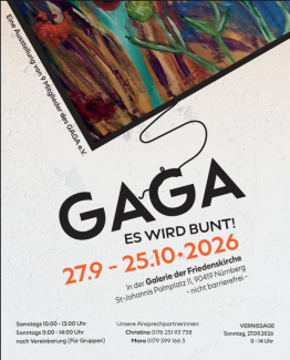 Ausstellung GAGA e.V. bis 25.10.26 in der Galerie der Friedenskirche