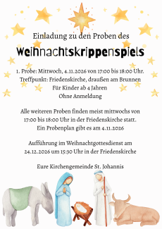 Einladung Krippenspielproben