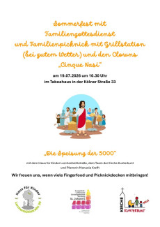 Familiengottesdienst + Sommerfest 19.7.26, 10.30 Uhr, TabeaHaus-Garten