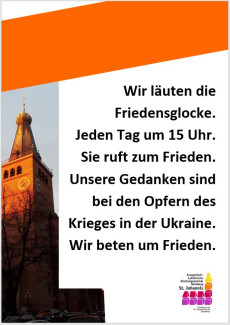 Die Friedensglocke läutet täglich um 15 Uhr ab 25.2.2022 