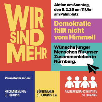 Demokratie-Aktion 8.2.26, 11 Uhr, Palmplatz