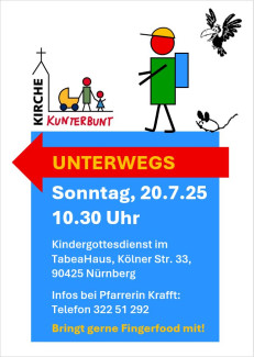 Kirche Kunterbunt 20.7.25, 10.30 Uhr, TabeaHaus