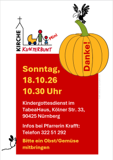 Kirche Kunterbunt Mini 18.10.26, 10.30 Uhr, TabeaHaus