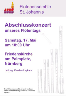 Abschlusskonzert Flötentag 17.5.25, 18 Uhr, Friedenskirche 