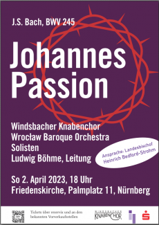 Konzert Windsbacher Knabenchor 2.4.2023, 18 Uhr, Friedenskirche
