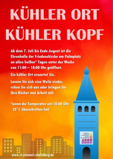 Kühler Ort in der Friedenskirche ab 7.7.2025