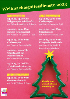 Weihnachtsgottesdienste 2024 in St. Johannis