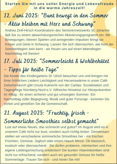 Café V Sommerprogramm 2025